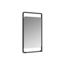 Carden Rectangular Bathroom Mirror with Black Frame and Detachable Shelf